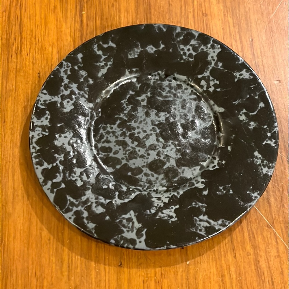 Bennington Vermont Pottery Saucer Black on Slate 1627 X 4 Limited Run Glaze
